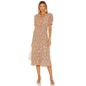 faithfull anita v-neck midi dress Faithfull the Brand Vittoria Midi Dress Anita Floral Print